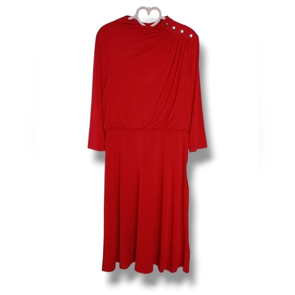 NWT London Times Woman Blouson Dress in Red ♥️🍒 - Picture 2 of 7